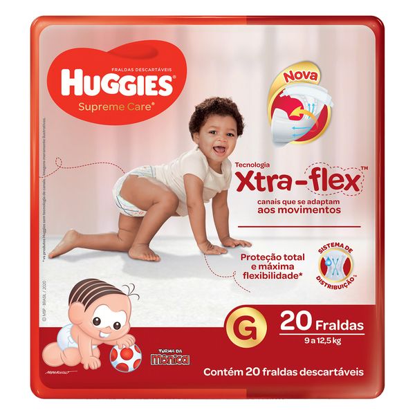 Fralda Descartável Infantil Huggies Supreme Care G Pacote 20 Unidades