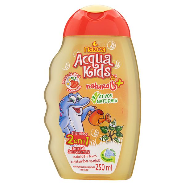 Shampoo 2 em 1 Maçã e Camomila Nazca Acqua Kids Frasco 250ml