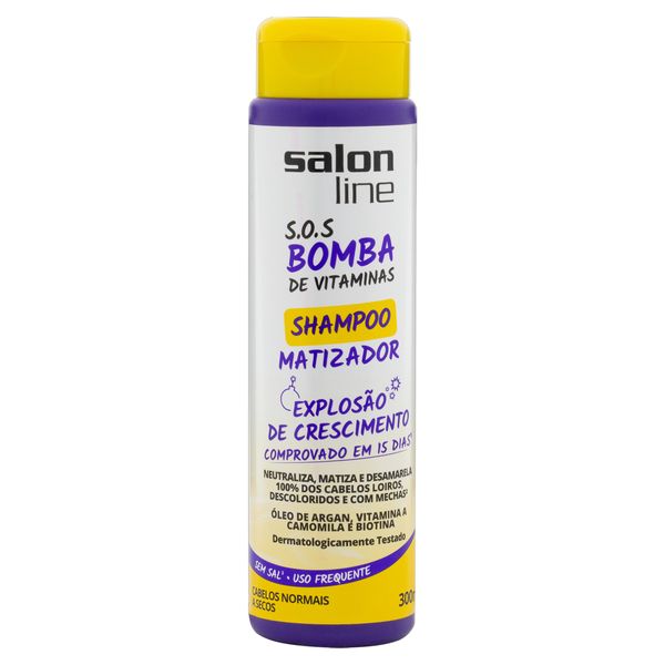 Shampoo Matizador Cabelos Normais a Secos Salon Line S.O.S Bomba Frasco 300ml