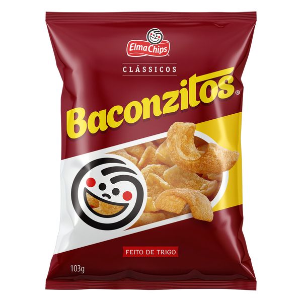 Salgadinho de Trigo Elma Chips Baconzitos Clássicos Pacote 103g Salgadinho de Trigo Elma Chips Baconzitos Clássicos Pacote 103g