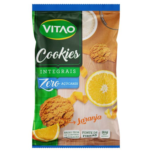 Biscoito Cookie Integral Laranja Zero Açúcar Vitao Pacote 80g