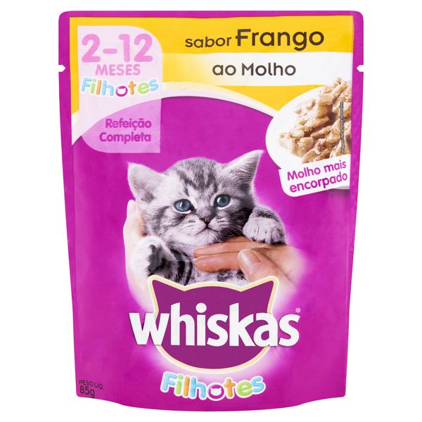 Alimento para Gatos Filhotes Frango ao Molho Whiskas Sachê 85g Alimento para Gatos Filhotes Frango ao Molho Whiskas Sachê 85g