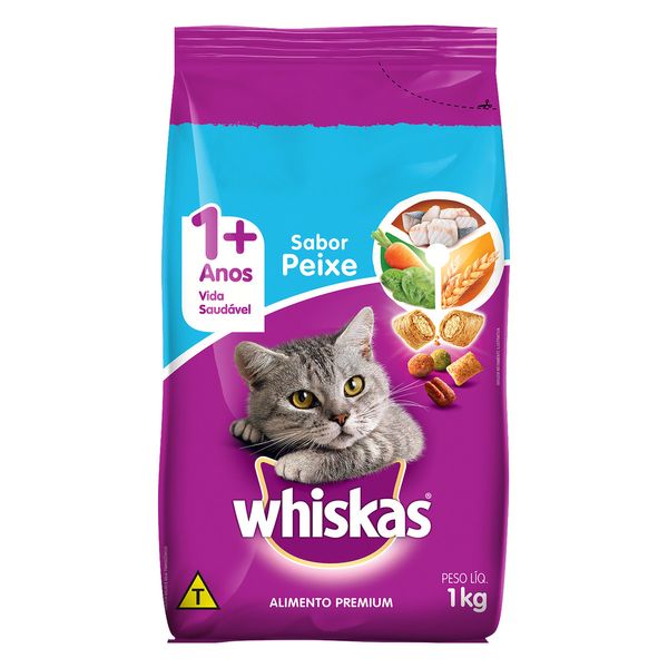 Alimento para Gatos Adultos 1+ Peixe Whiskas Pacote 1kg Alimento para Gatos Adultos 1+ Peixe Whiskas Pacote 1kg