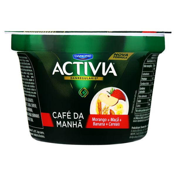 Iogurte ACTIVIA 170g Iogurte Banana, Morango, Maçã e Cereais CAFÉ DA MANHÃ  ACTIVIA  Potinho 170g