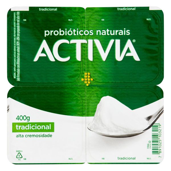 Leite Fermentado ACTIVIA 400g Leite Fermentado Original ACTIVIA  Bandeja 400g