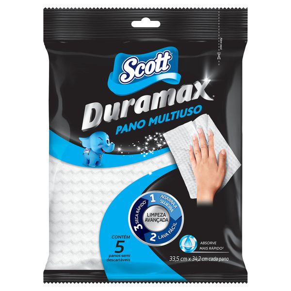 Pano Reutilizável SCOTT 5un Pano Reutilizável Scott Duramax 3D  Pacote 5un limpeza diária