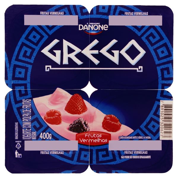 Iogurte Grego DANONE 400g Iogurte Grego Frutas Vemerlhas DANONE  Bandeja 400g