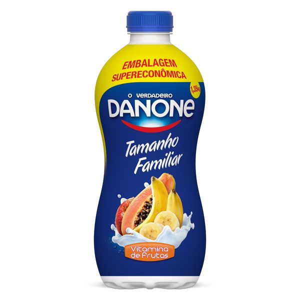 Iogurte Integral Vitamina de Frutas Danone Garrafa 1,35kg Embalagem Supereconômica