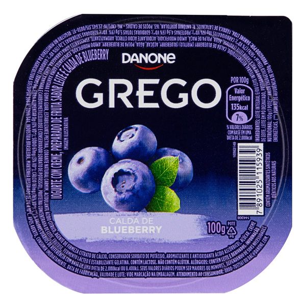 Iogurte Integral Grego Calda Blueberry Danone Pote 100g
