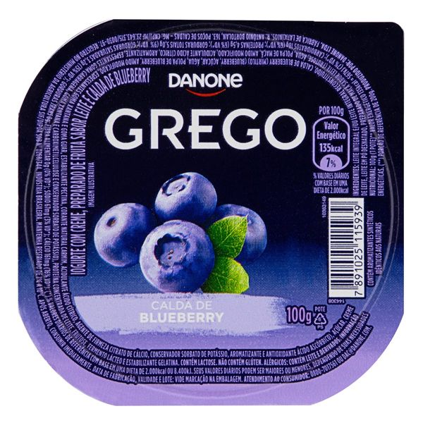 Iogurte Integral Grego Calda Blueberry Danone Pote 100g Iogurte Integral Grego Calda Blueberry Danone Pote 100g