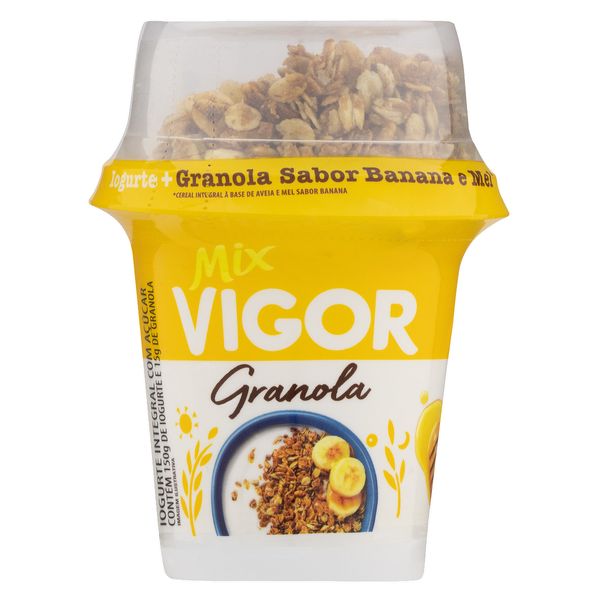 Iogurte Integral com Granola de Banana e Mel Vigor Mix Copo 165g Iogurte Integral com Granola de Banana e Mel Vigor Mix Copo 165g