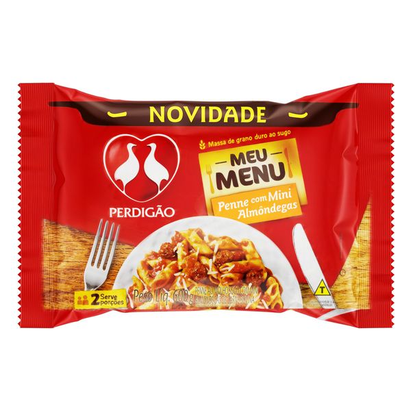 Penne com Mini Almôndegas Perdigão Meu Menu Pacote 600g Penne com Mini Almôndegas Perdigão Meu Menu Pacote 600g