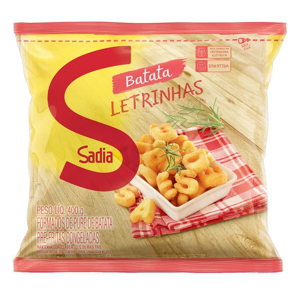 Batata Pré-Frita Letrinhas Congelada Sadia Pacote 400g