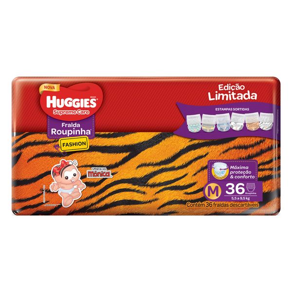 Fralda Descartável Infantil Roupinha Fashion Huggies Supreme Care M Pacote 36 Unidades