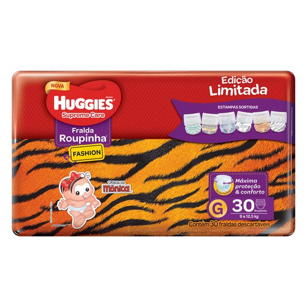 Fralda Descartável Infantil Roupinha Fashion Huggies Supreme Care G Pacote 30 Unidades