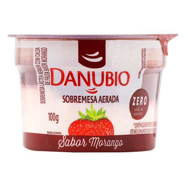 Sobremesa Láctea Aerada Morango Danubio Pote 100g