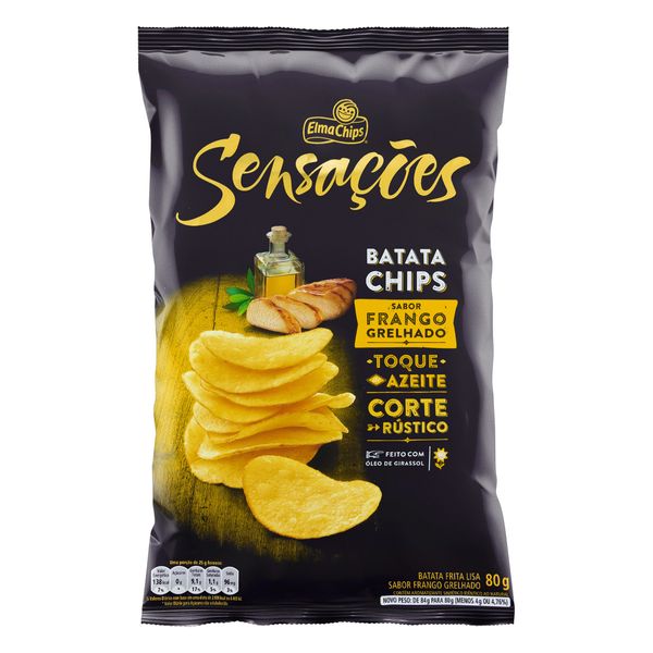 Batata Chips Lisa Frango Grelhado Elma Chips Sensações Pacote 80g