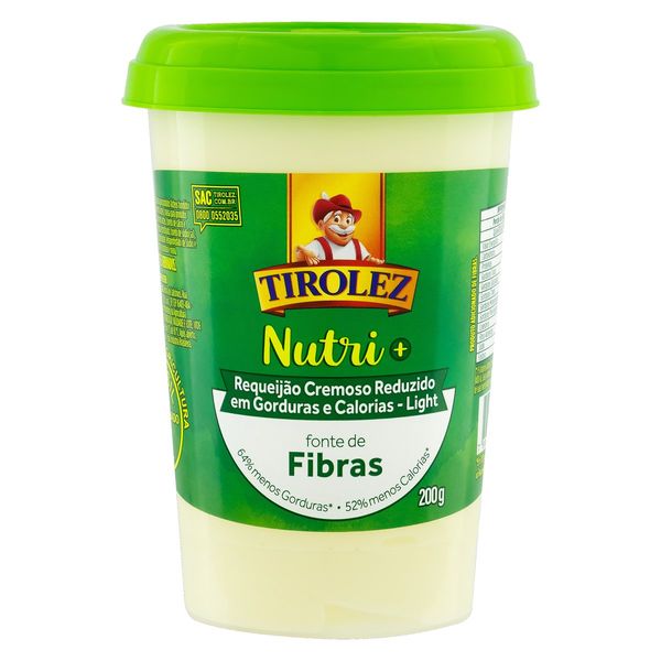 Requeijão Cremoso Light Tirolez Nutri+ Copo 200g Requeijão Cremoso Light Tirolez Nutri+ Copo 200g