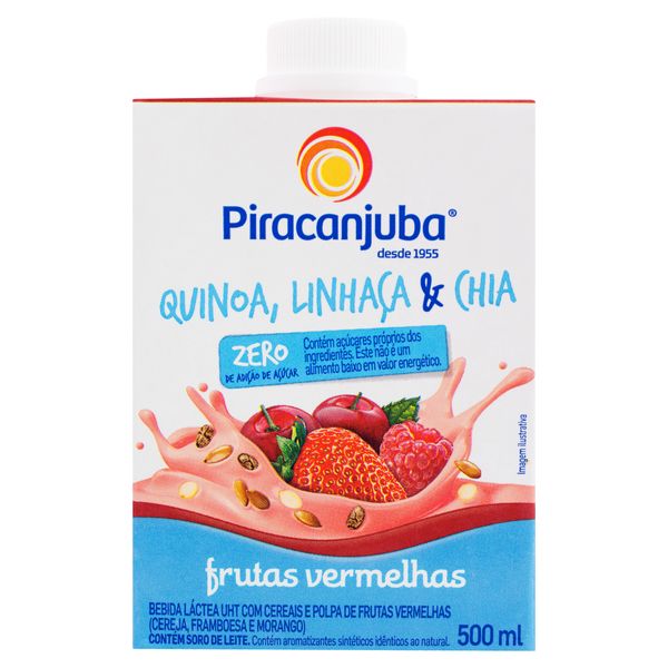 Bebida Láctea UHT Frutas Vermelhas Piracanjuba Caixa 500ml