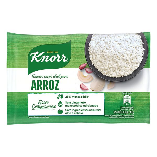 Tempero em Pó para Arroz Knorr Pacote 48g 6 Unidades