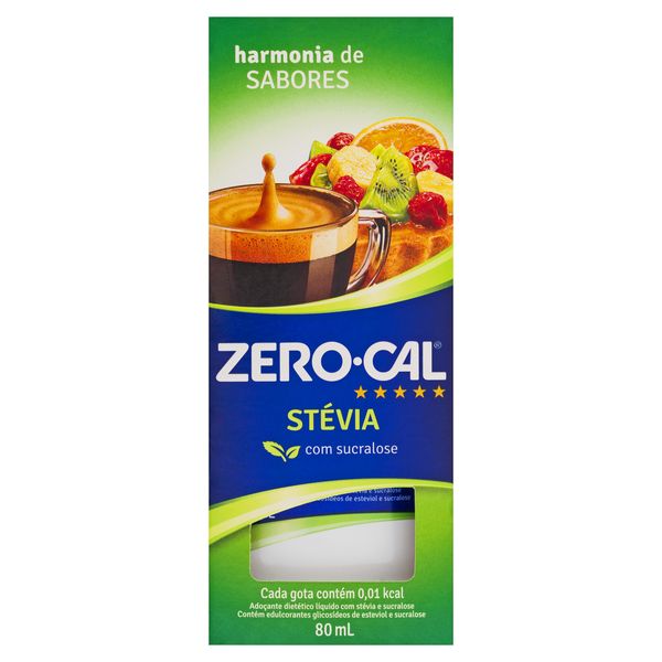 Adoçante Líquido Stevia Zero Cal Caixa 80ml