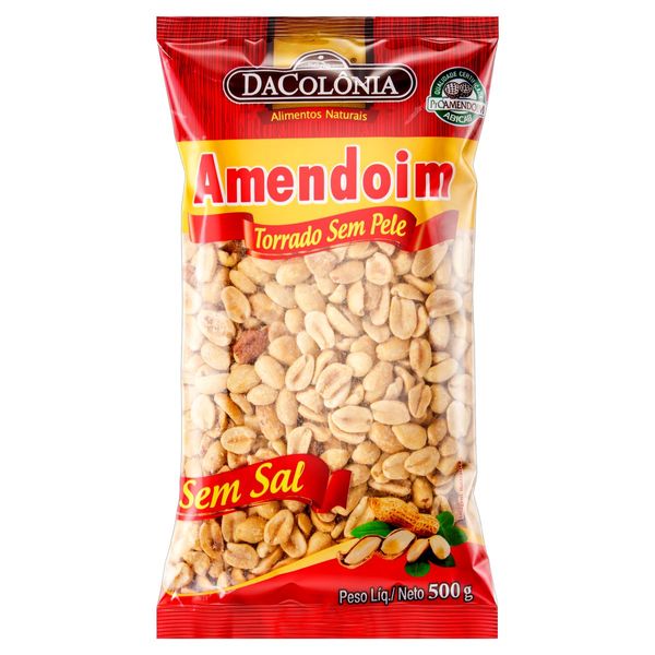 Amendoim Torrado sem Sal DaColônia Pacote 500g