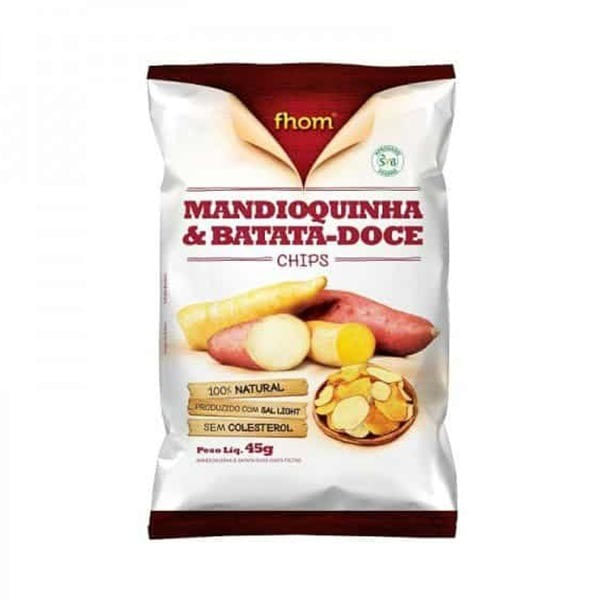 Chips de Batata Doce e Mandioquinha FHOM MANDIOQUINHA Pacotinho 45g