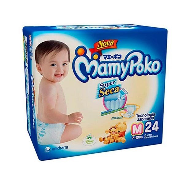 Fralda MAMYPOKO Super Seca Tamanho M Pacote 24un Fralda MAMYPOKO Super Seca Tamanho M Pacote 24un