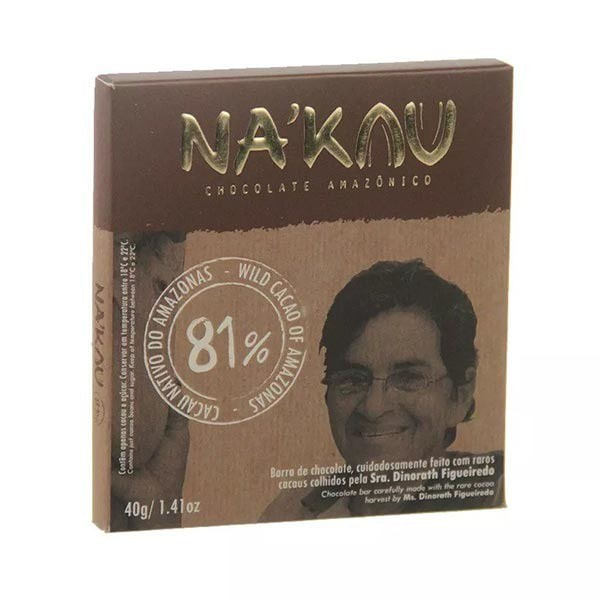 Chocolate Amazônico NAKAU com 81% Cacau Barra 40g