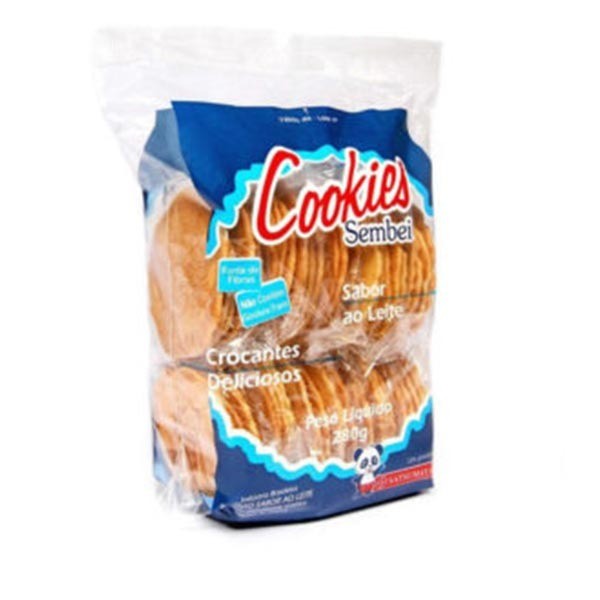 Cookies Leves e Crocantes SEMBEI Sabor Leite Pacote 280g