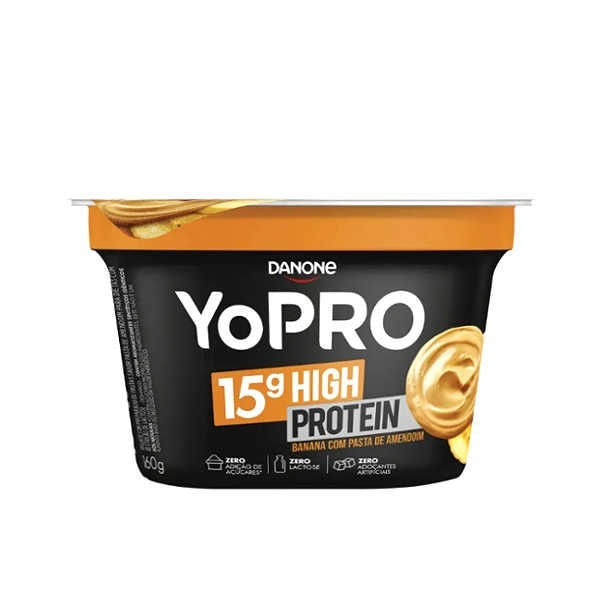 Iogurte YOPRO DANONE 15g de Proteína Banana com Pasta de Amendoim Pote 160g