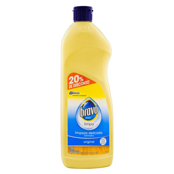 Detergente Limpa-Pisos Laminados Original Bravo Squeeze 750ml Grátis 20% de Desconto