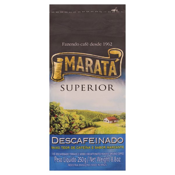 Café Torrado e Moído a Vácuo Descafeinado Maratá Pacote 250g Café Torrado e Moído a Vácuo Descafeinado Maratá Pacote 250g
