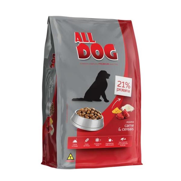Ração para Cães Adultos ALL DOG Sabor Carne e Cereais Pacote 6kg