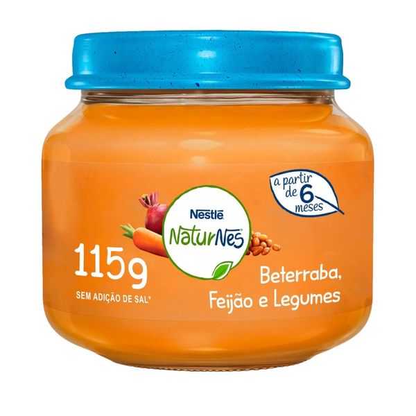 Papinha Nestlé Beterraba, Feijão e Legumes Pote de Vidro115g Papinha Nestlé Beterraba, Feijão e Legumes Pote de Vidro115g