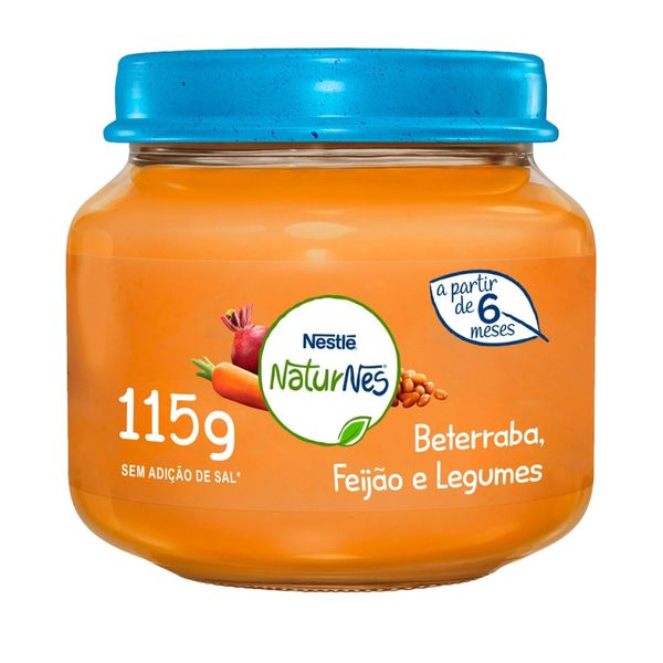Papinha Nestlé Beterraba, Feijão e Legumes Pote de Vidro115g