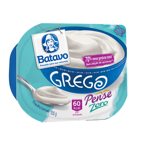 Iogurte Grego Tradicional Pense Zero Batavo Pote 100G
