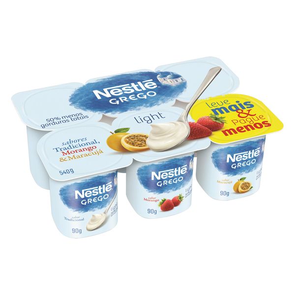 Iogurte  Grego Light 3 Sabores  Nestle Bandeja 540g