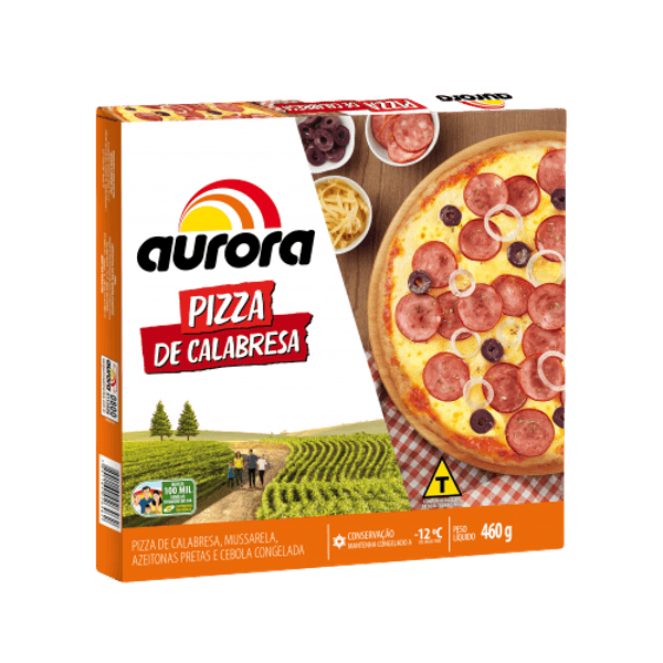 Pizza Calabresa Com Mussarela e Azeitona Aurora Caixa 460g