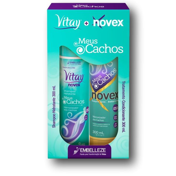 Kit Capilar Shampoo 350ML e Condicionador 350ML Vitay Meu Cachos Novex