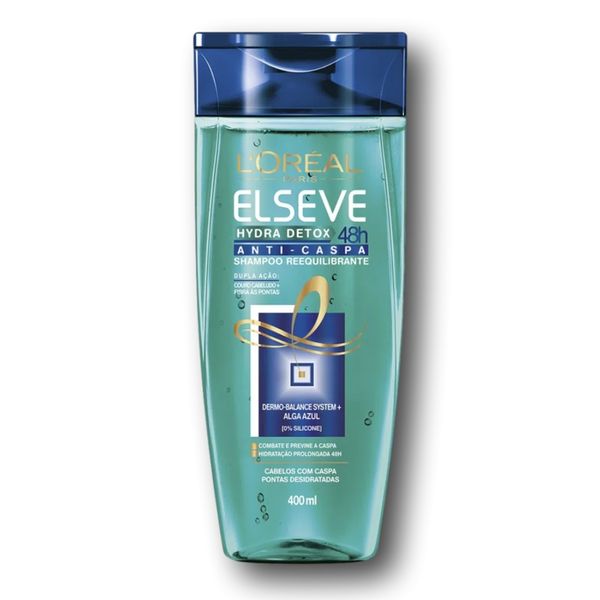 Shampoo  Hydra Detox Anti Caspa Elseve Frasco 400ML
