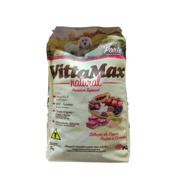 Raçao Para Cao Raças Pequenas  VittaMax Natural Arroz/Frango 1kg