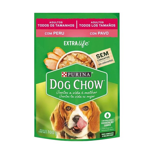 Ração Umida para Cães Adultos Dog Chow Purina Peru ao Molho Sachê 100g
