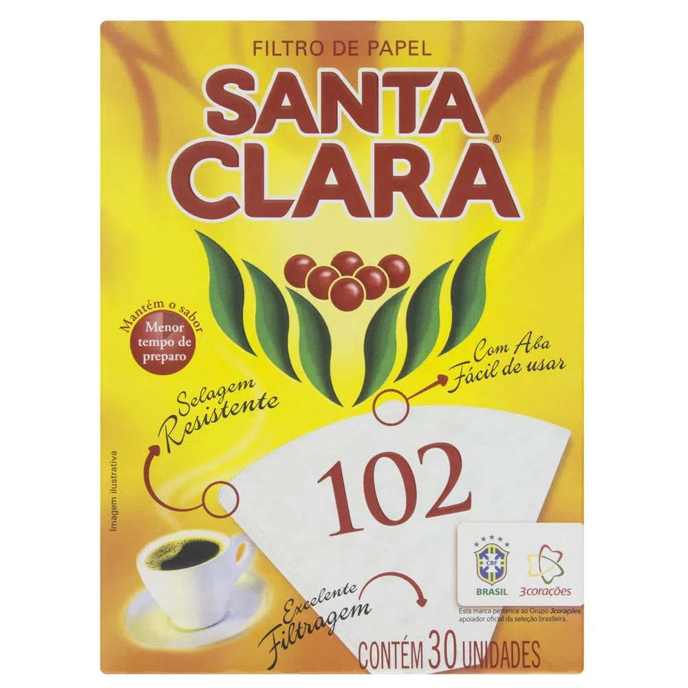 Filtro SANTA CLARA 102 Caixa 30 Unidades
