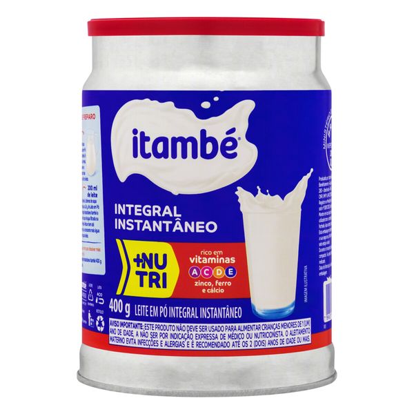 Leite em Pó Instantâneo Integral Itambé Lata 400g Leite em Pó Instantâneo Integral Itambé Lata 400g