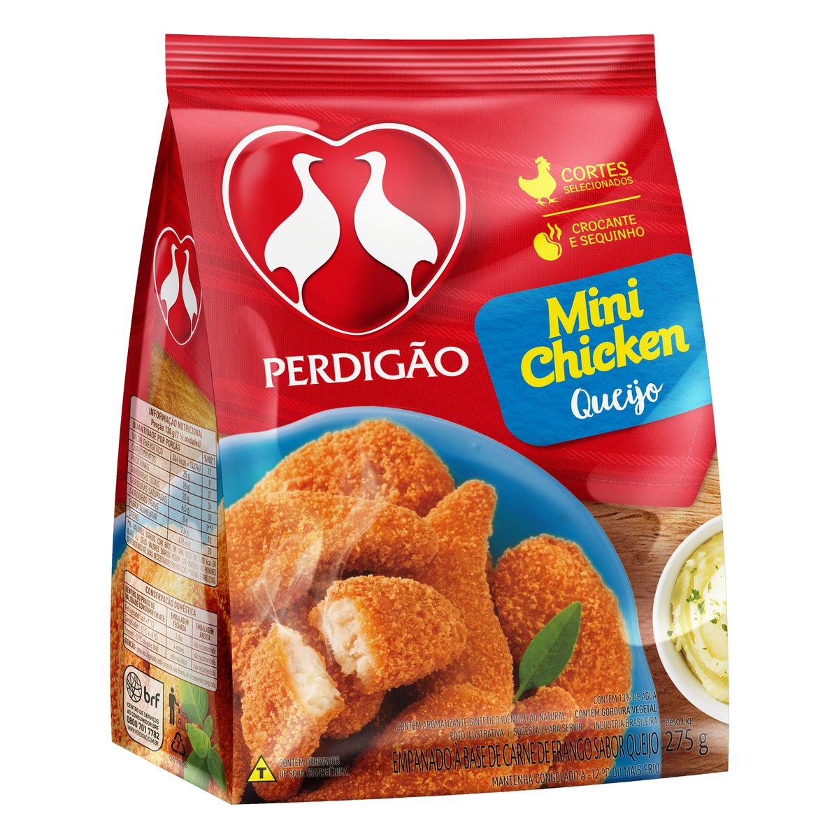 Empanado de Frango Queijo Perdigão Mini Chicken Pacote 275g