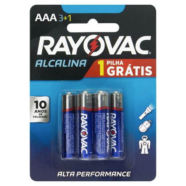 Pilha Alcalina AAA 4 Unidades 1,5v Rayovac Pilha Alcalina AAA 4 Unidades 1,5v Rayovac