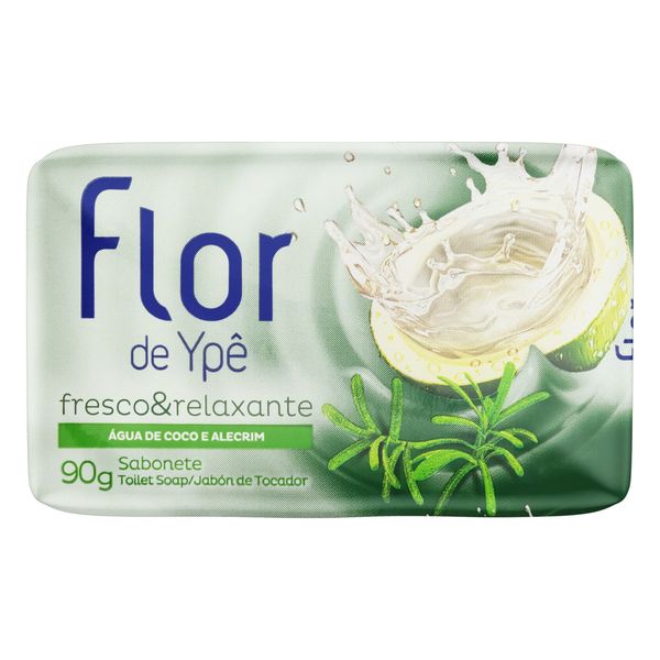 Sabonete Flor de Ypê Fresco & Relaxante Água de Coco e Alecrim Verde Barra 90g