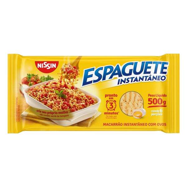 Espaguete Nissin 3 minutos Pacote 500g Espaguete Nissin 3 minutos Pacote 500g