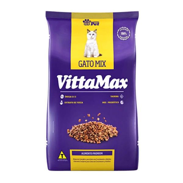 Ração para Gatos Adultos Vittamax Mix Pacote 1kg